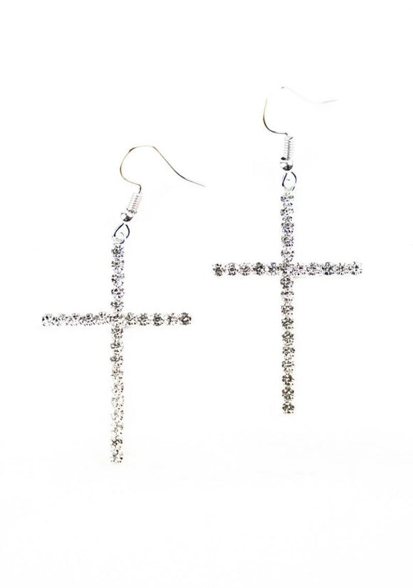 Cross Earrings (Silver)