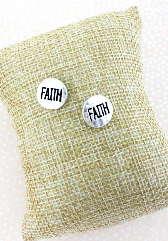 Faith-Stud Earrings (Silver)